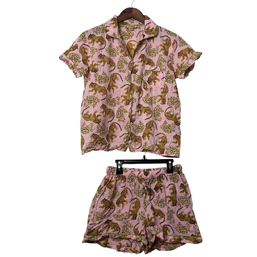 Vintage-Inspired Pink and Brown Pajama Set